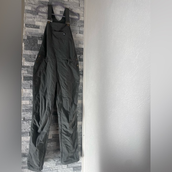 Flylow Pants - Women's FLYLOW Trailworks Bib Green Overalls- Large